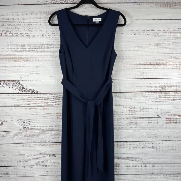 Calvin Klein Jumpsuit Womens Navy Blue Sleeveless - Picture 1 of 8